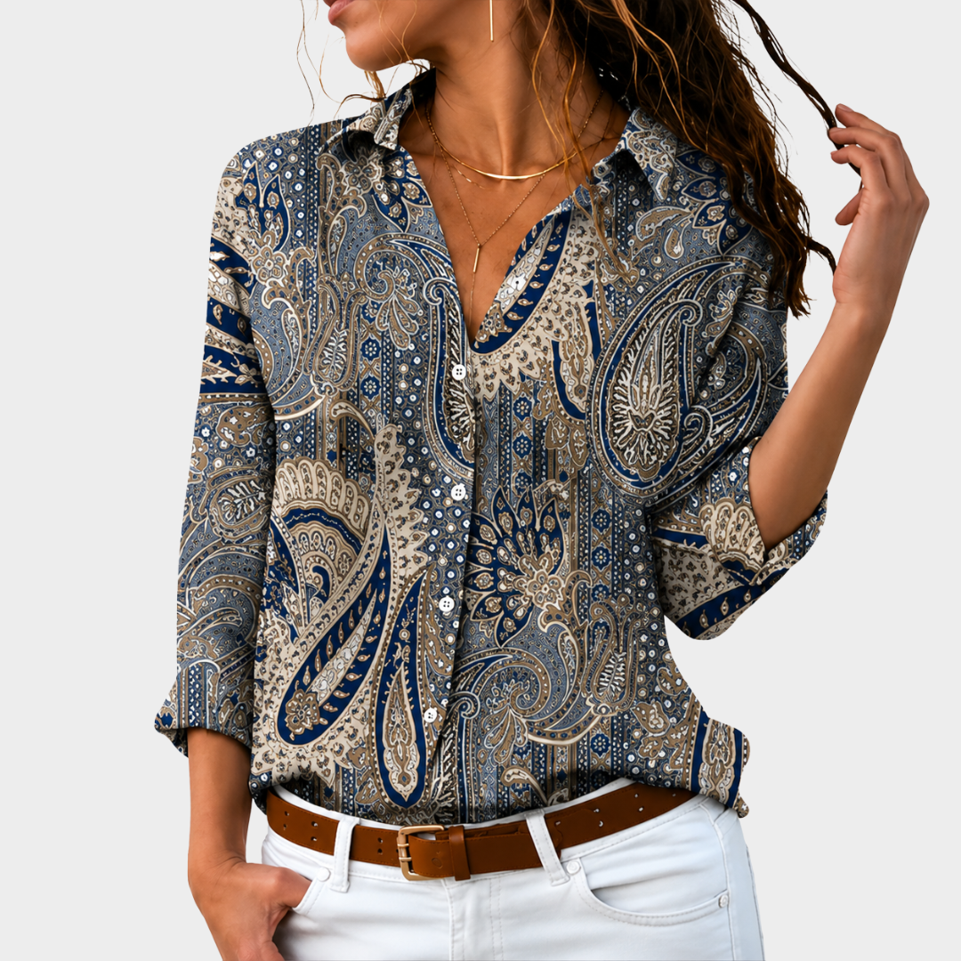 LORA™ - ELEGANT PAISLEY AUTUMN BLOUSE