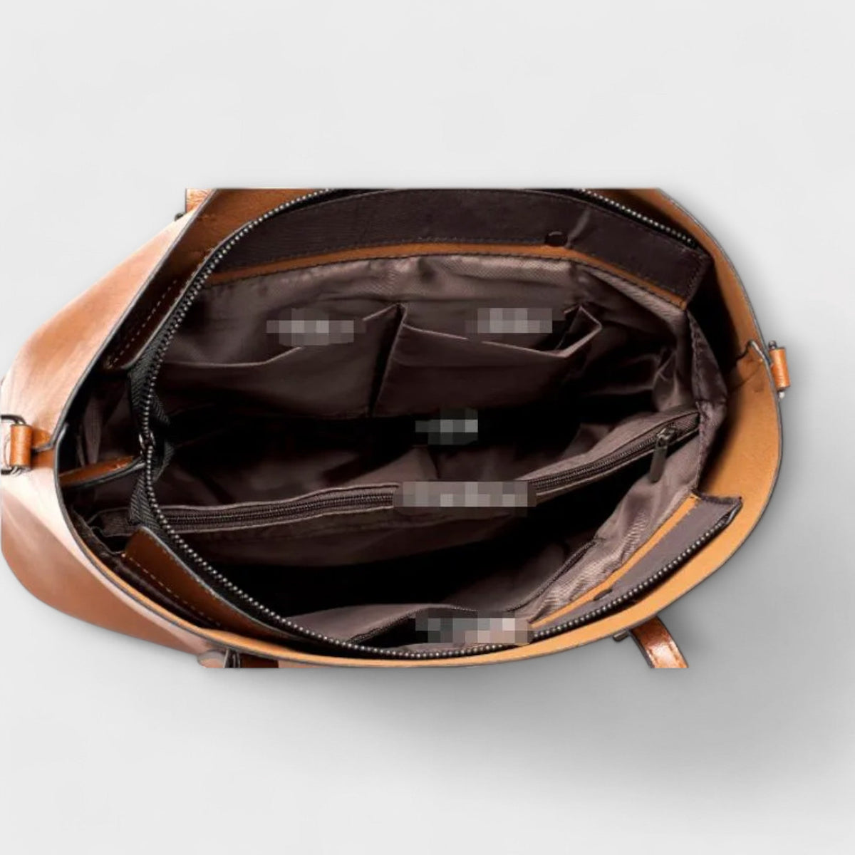 Oiled Faux Leather Bucket Tote Shoulder Bag