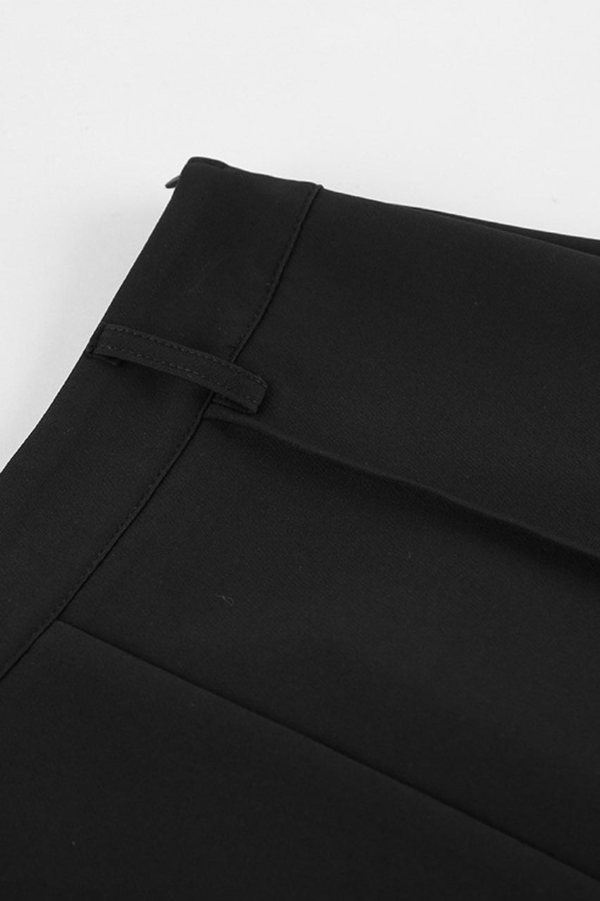 Black Lace Trim High Waist Tailored Shorts