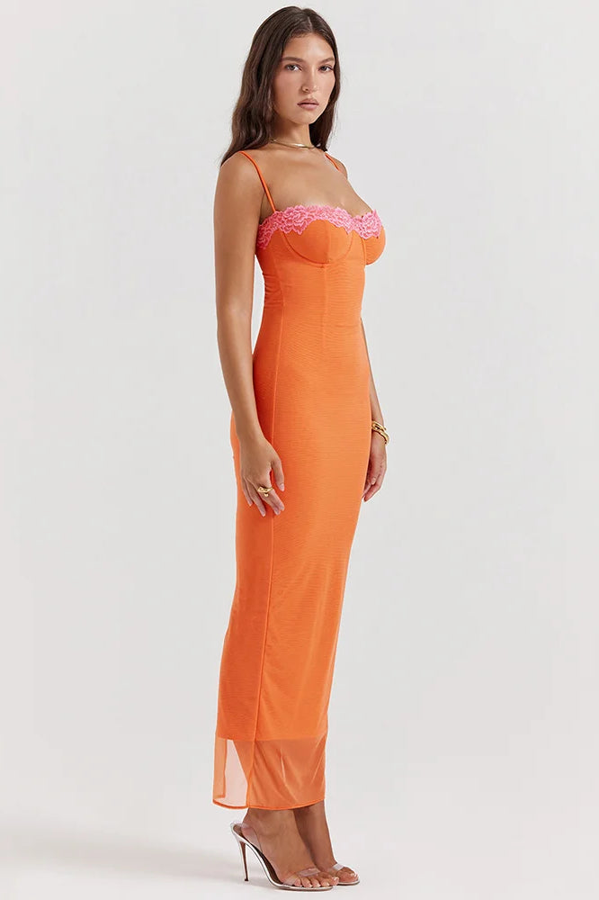 Lace Patchwork Midi Dress - View 3