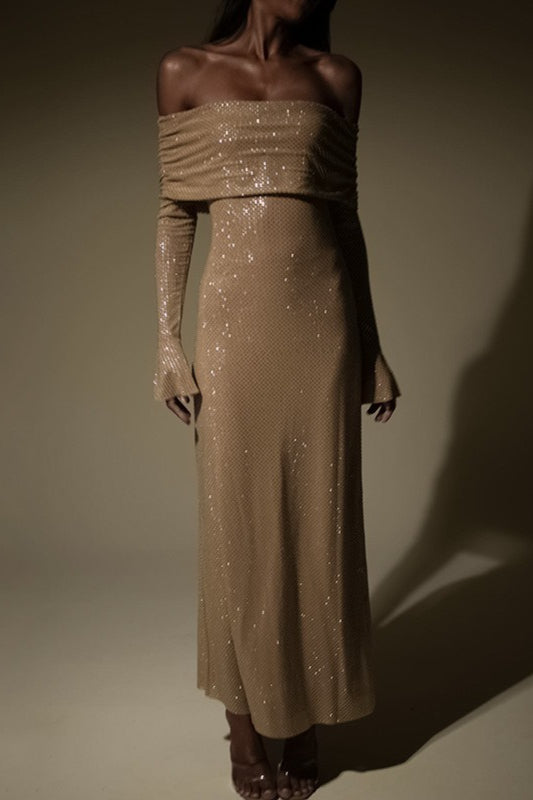 Bodycon Edition Sequin Maxi Party Dress