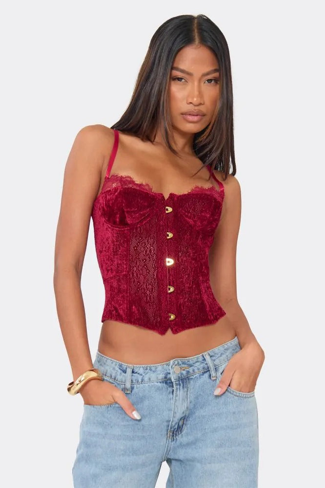 Lace Boned Cami Top