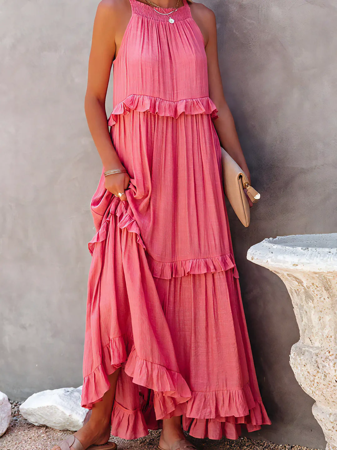 Megan | Chic Ruffle Maxi Dress