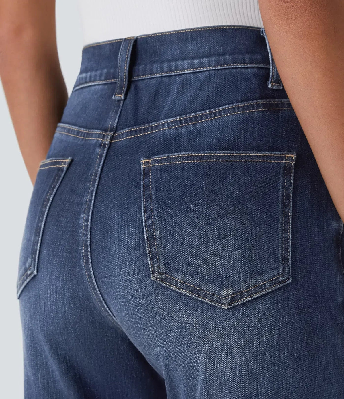 High Waist Straight Leg Pull On Jeans 5
