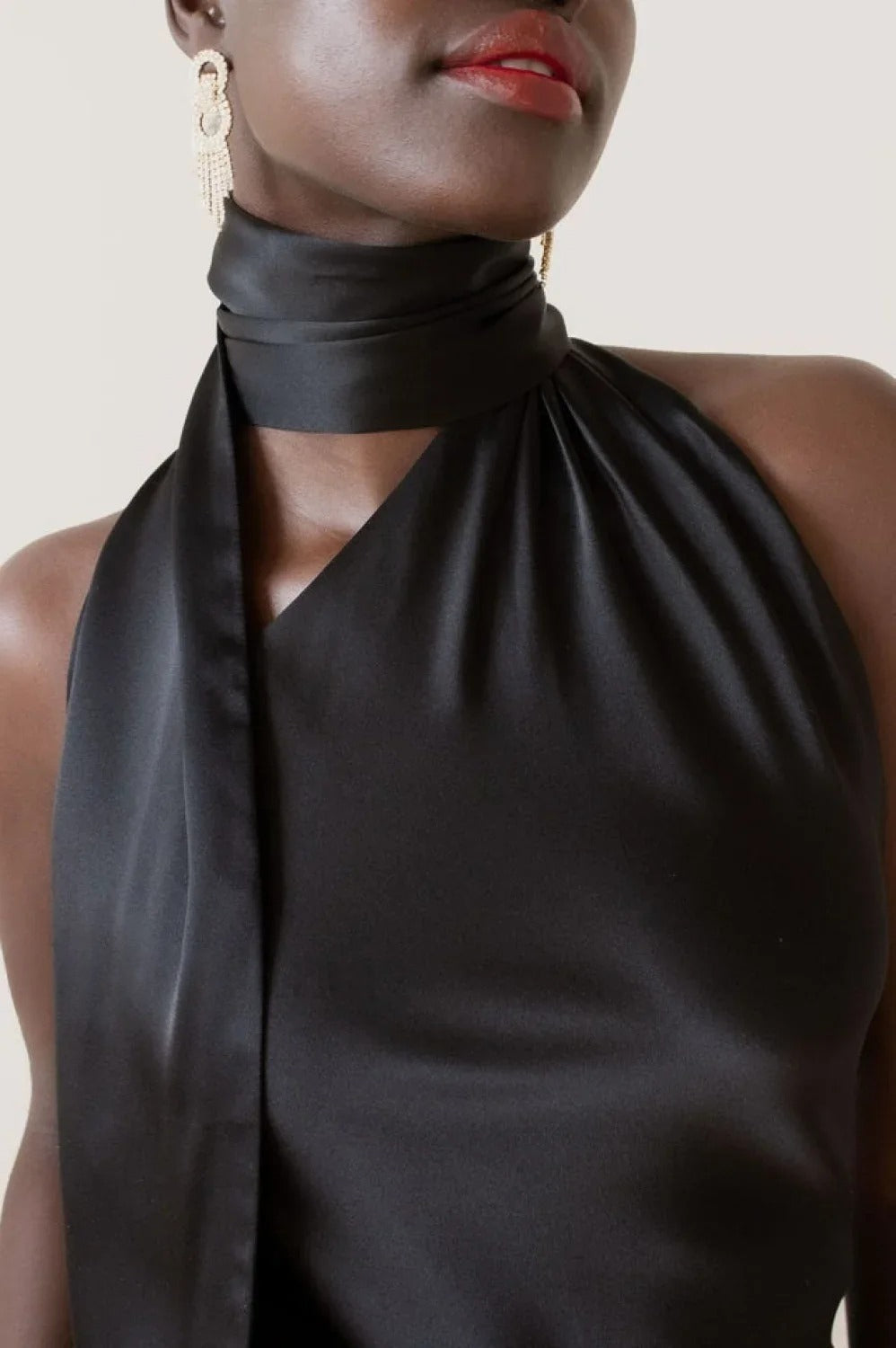 Astrella Neck Wrap Charming Midi ALine Dress