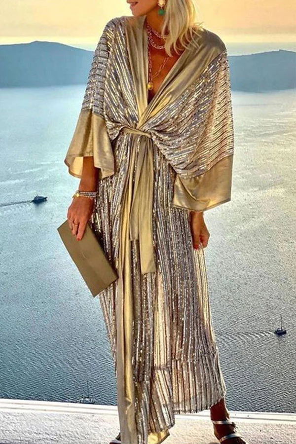 Octavia Statement Dreamy Evenings Retro Court Style Kimono Party Maxi Dress Occasion Edit