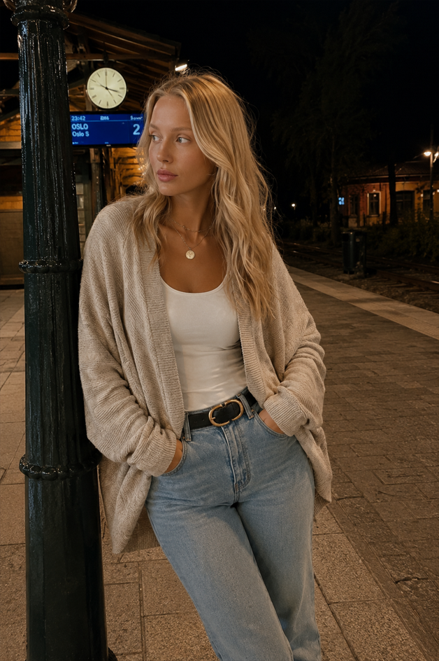Solid Color Mid Length Cardigan