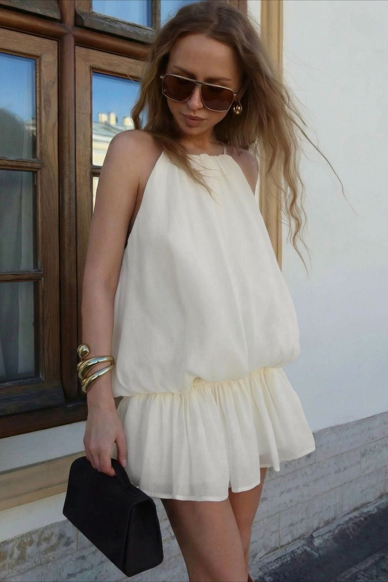 Elegant Halter Tencel Slim Fit Skirt Set