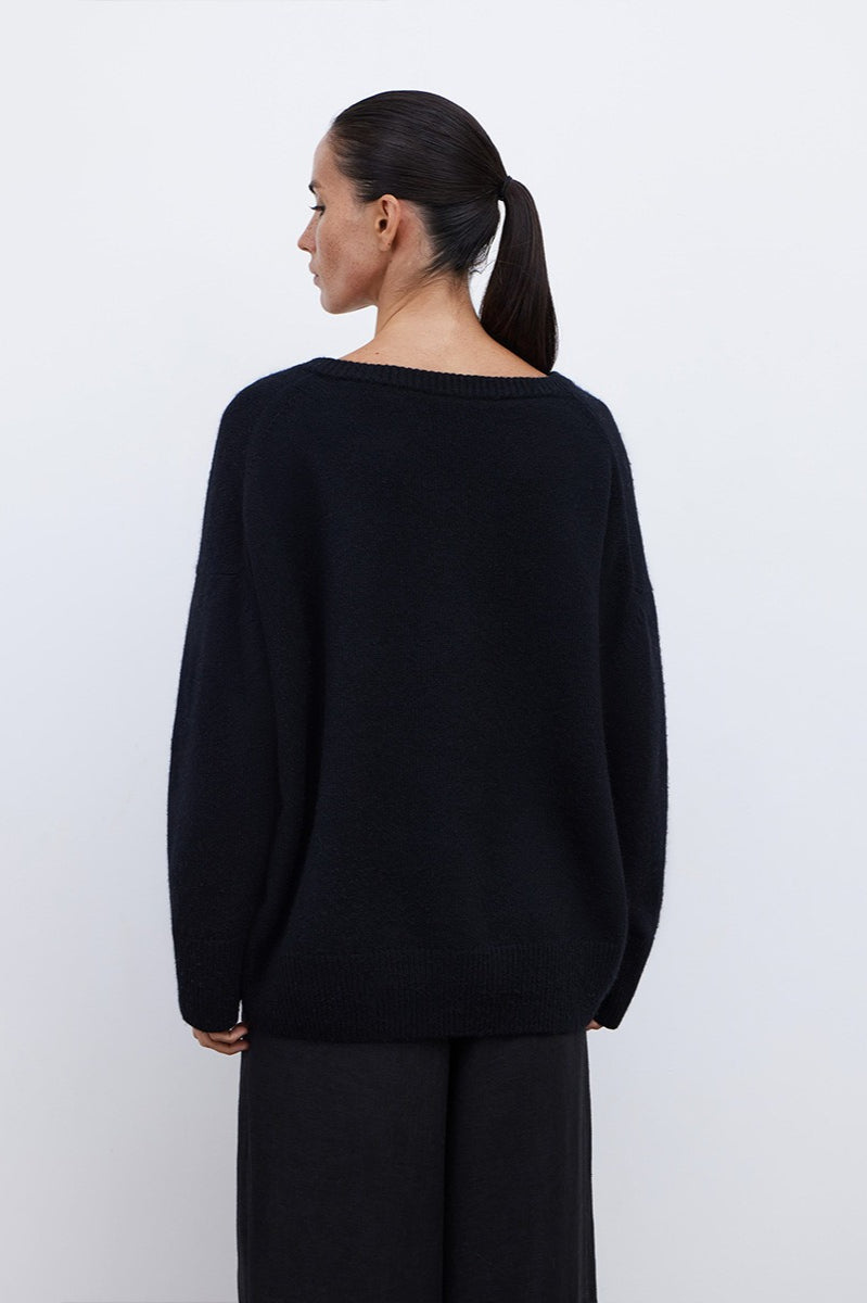 V Neck Pullover Knit Sweater