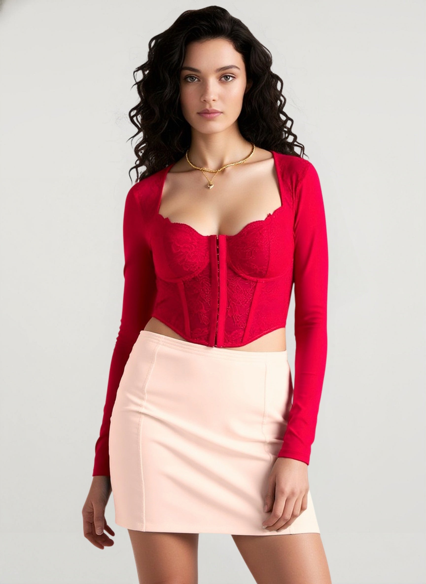 Lace Sheer Mesh Crop Top
