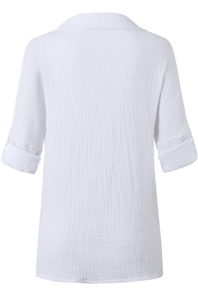 Suit Collar Button Pocket Shirt