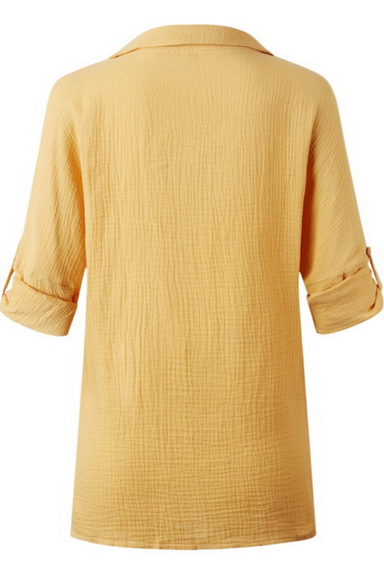 Suit Collar Button Pocket Shirt