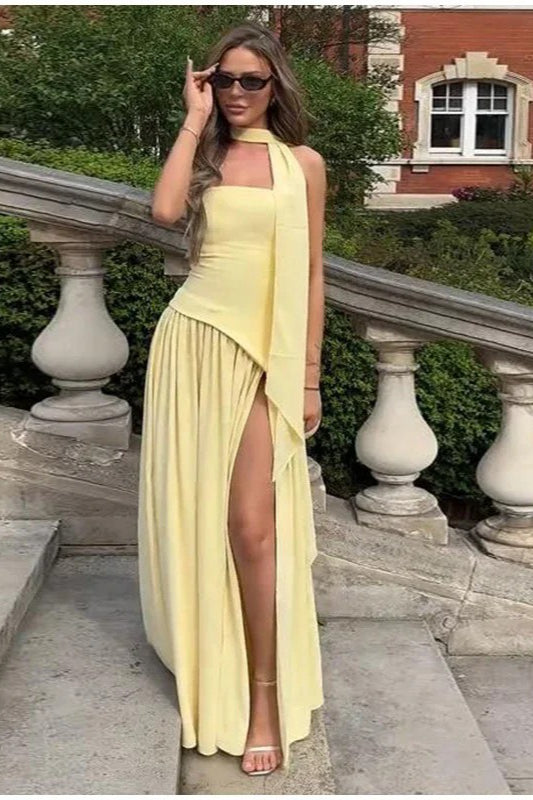 OpenBack Asymmetric Work Dress