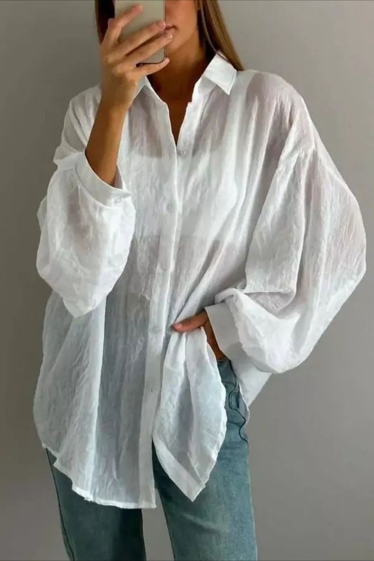 Classic Button Down Long Sleeve Top