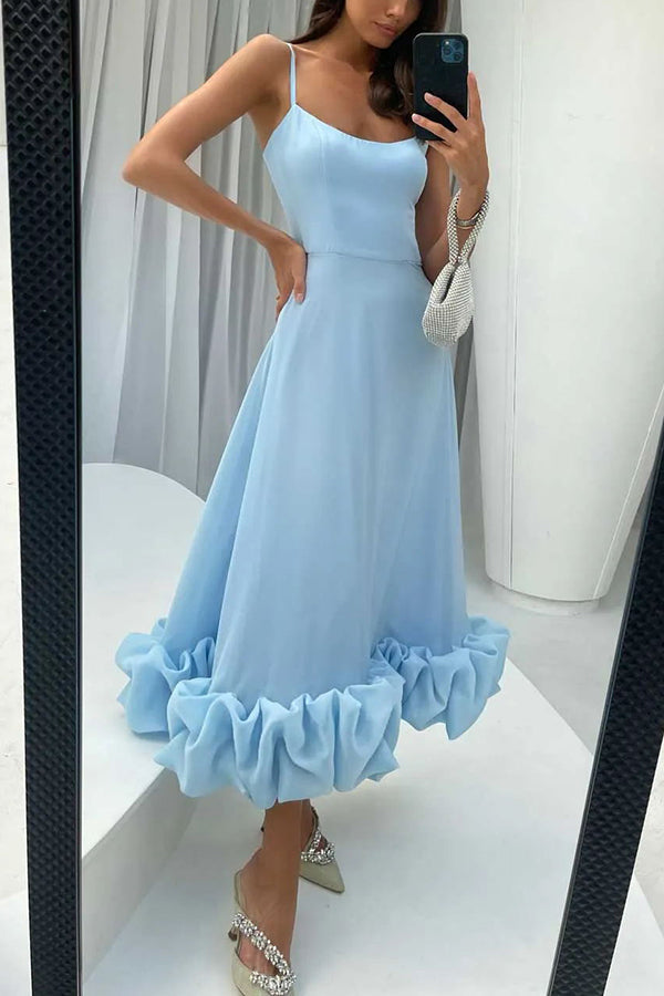 Chiffon Sweetheart Neckline Ruffled Mini Dress