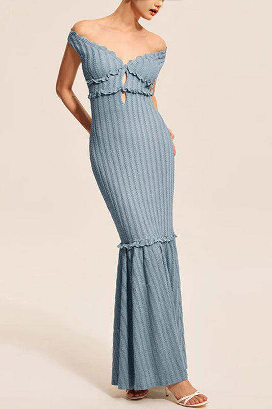 VNeck Backless Fitted Knit Sweater Dress
