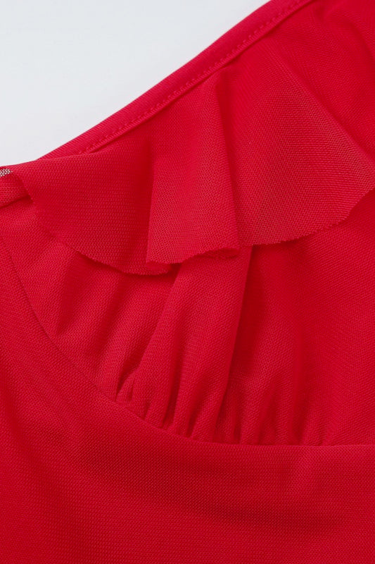 Satin V-Neck Wide Strap Bias Cut Slip Midi Dress - View 4