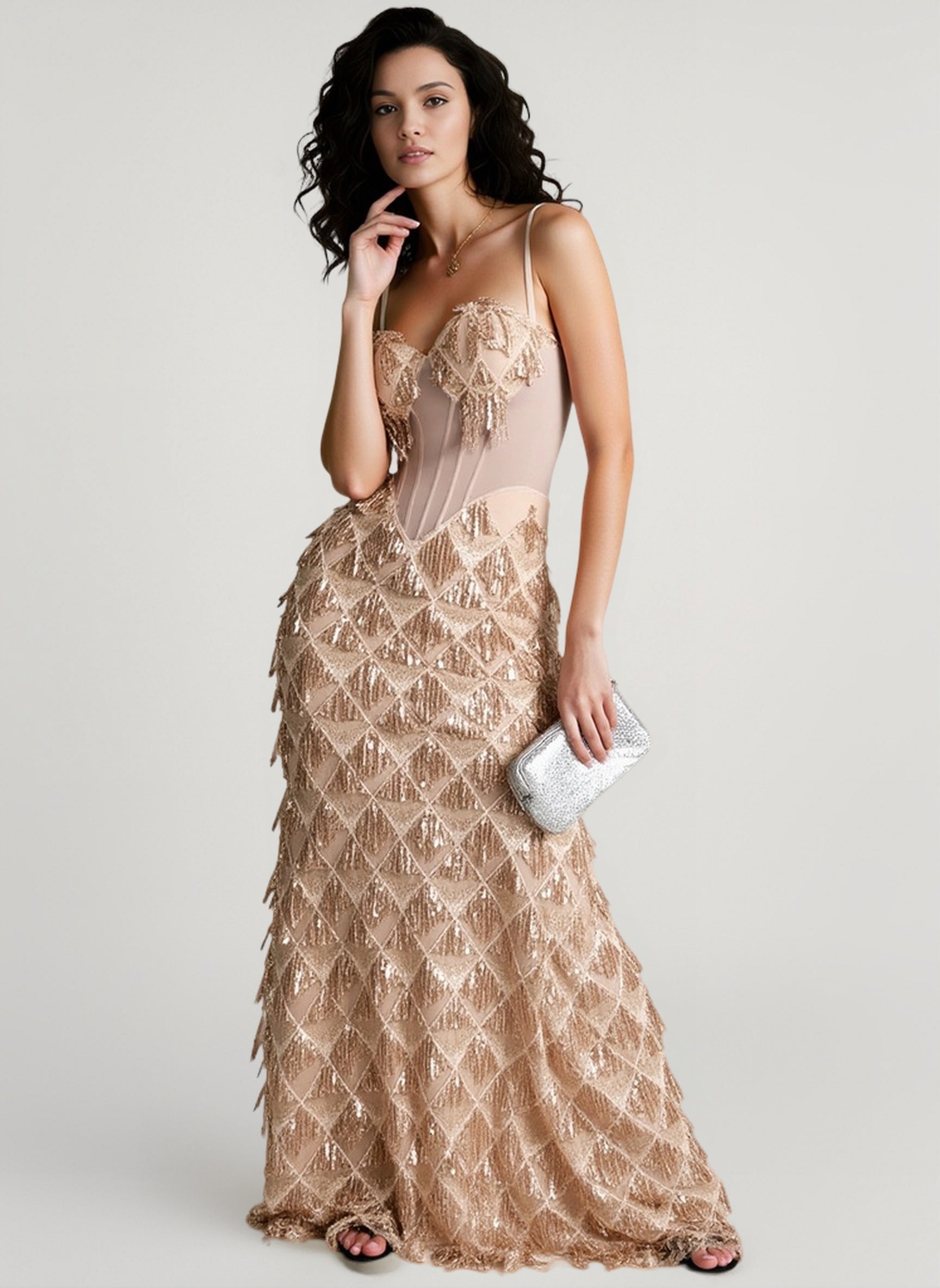 Bodycon Sequin Maxi Dress