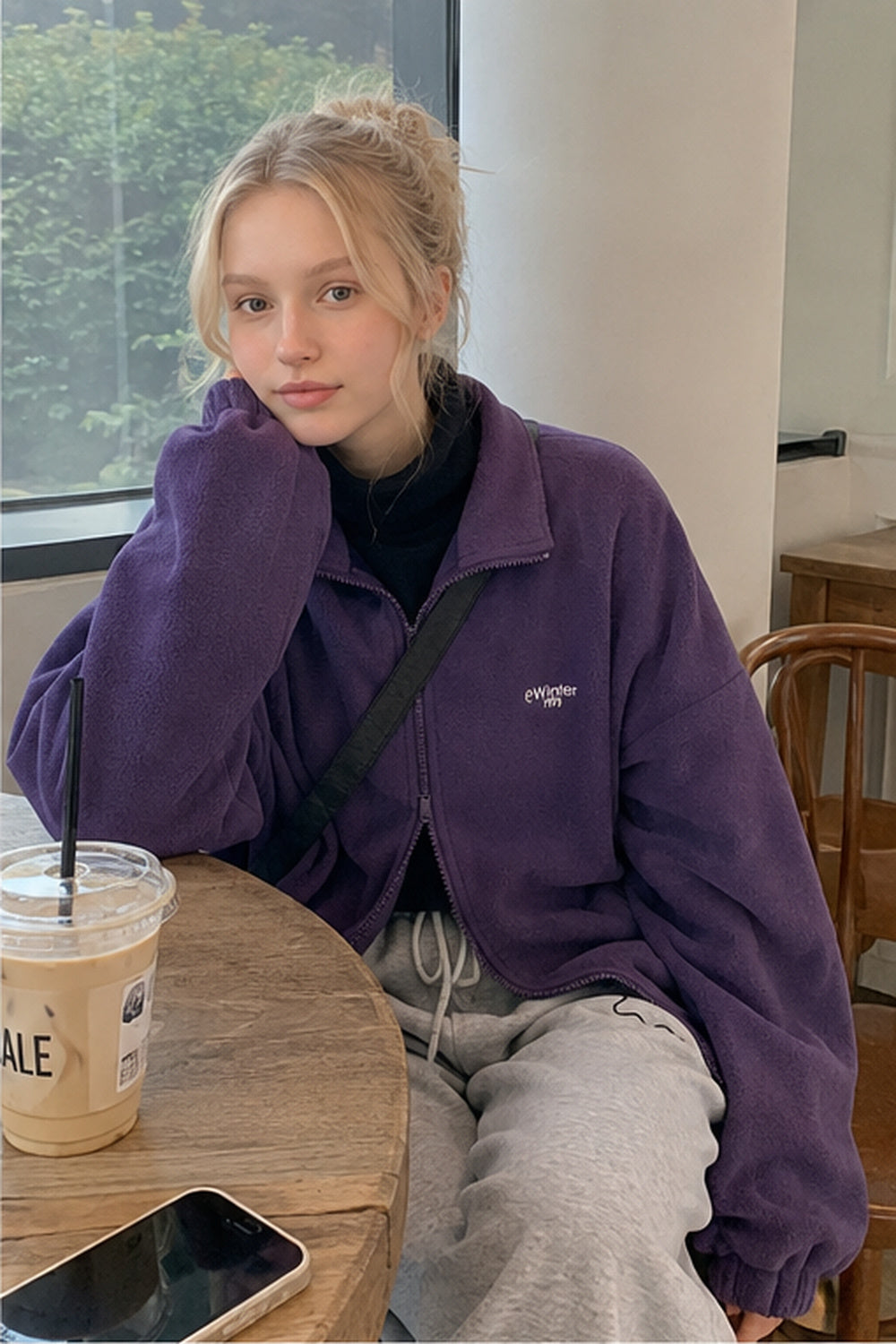 Letter Print Zip-up Jacket