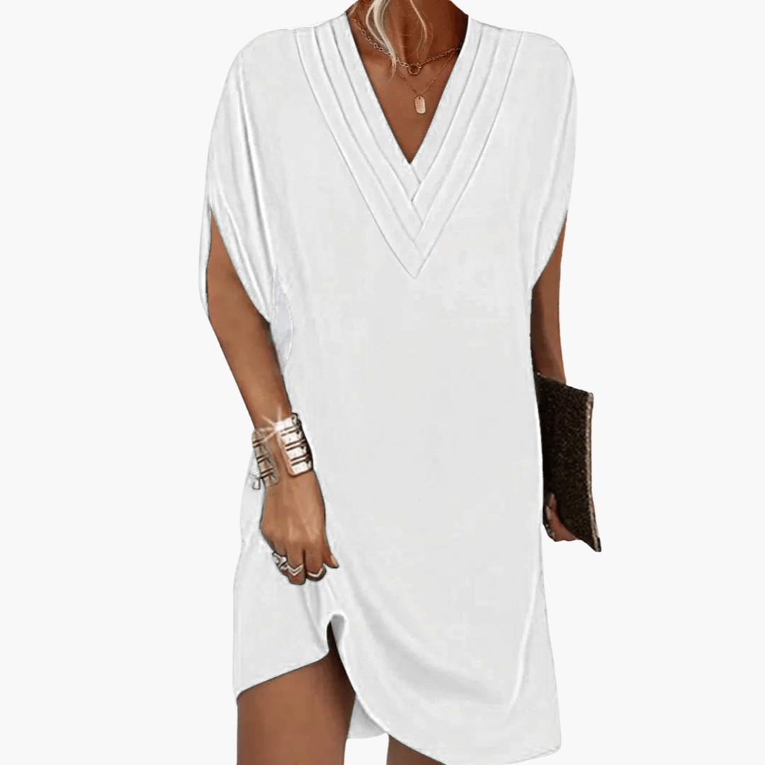 Caroline | Effortless Elegance Shift Dress White