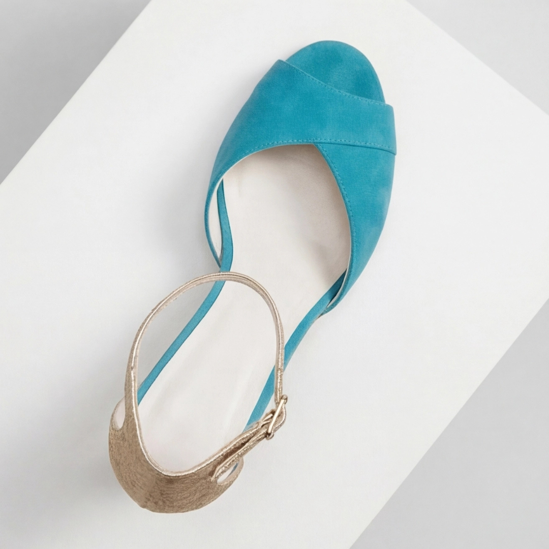 Suede Look Peep Toe Ankle Strap Stiletto Heel Sandals