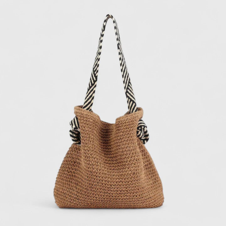 Woven Straw Shoulder Tote Bag