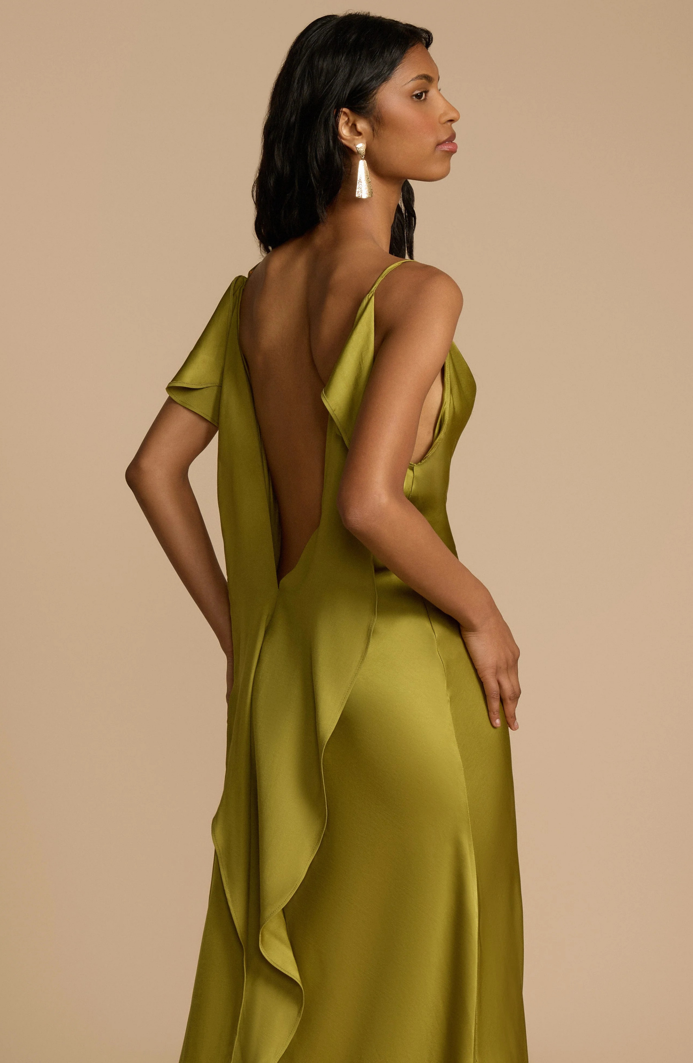 Satin Cowl Neck High Split Slip Maxi Dress 6