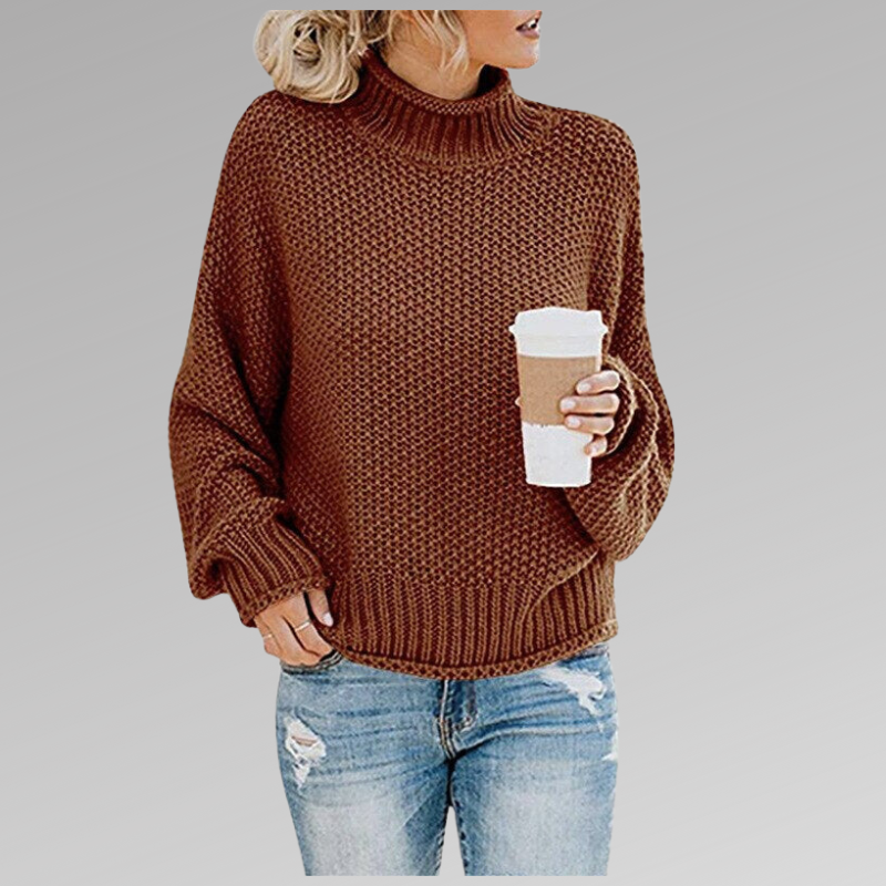 Turtleneck Long Sleeve Chunky Knit Oversized Sweater