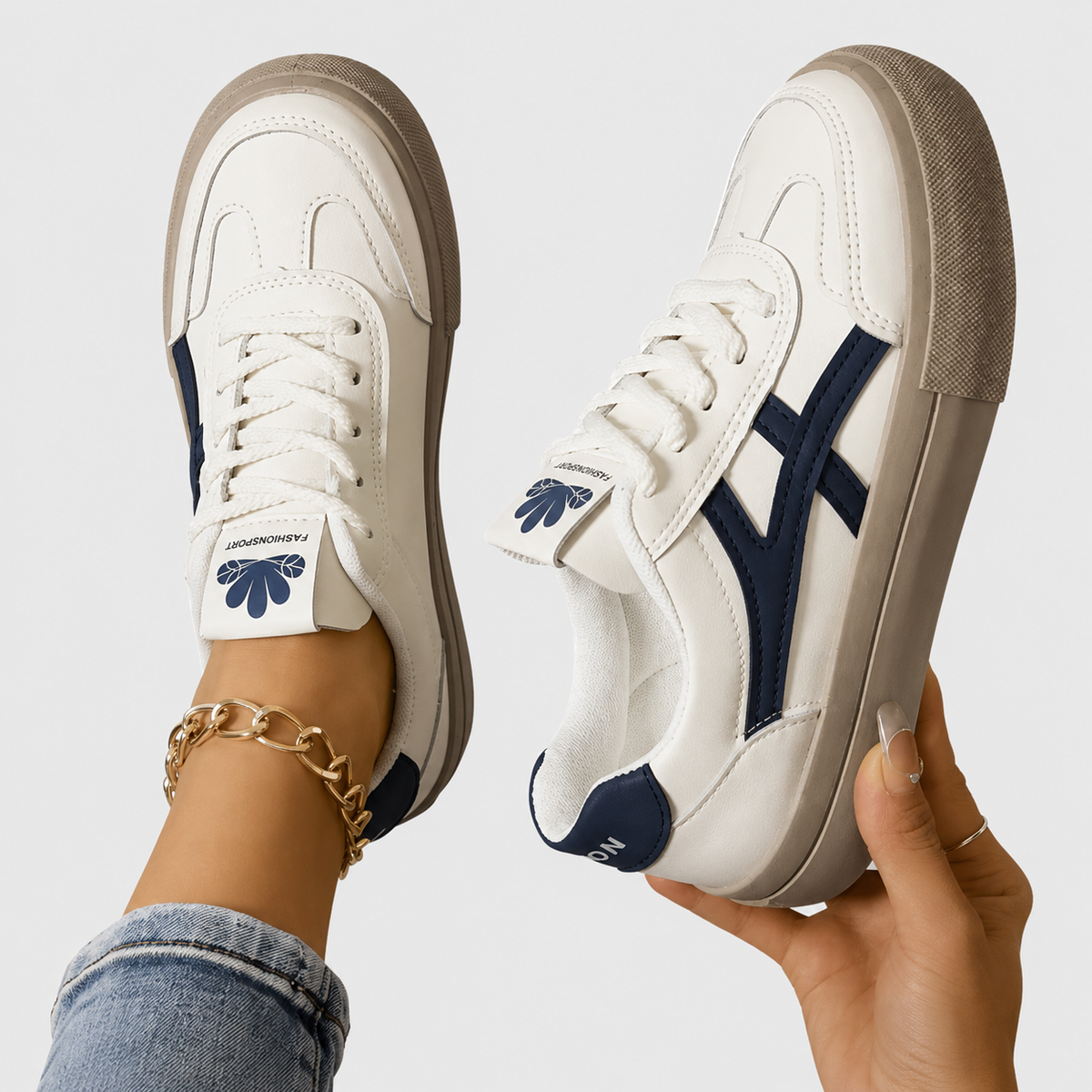 Lace Up Side Stripe Platform Sneakers