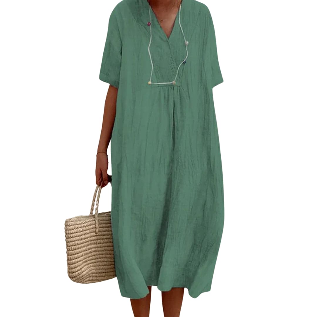 Cara | Relaxed Fit Midi Dress Green