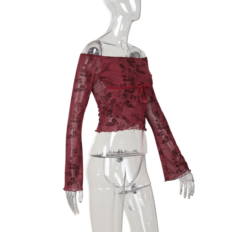 Rush Off-Shoulder Top-Maroon