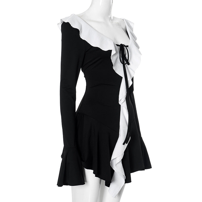 Ruffle Charm 2.0 Mini Dress Black