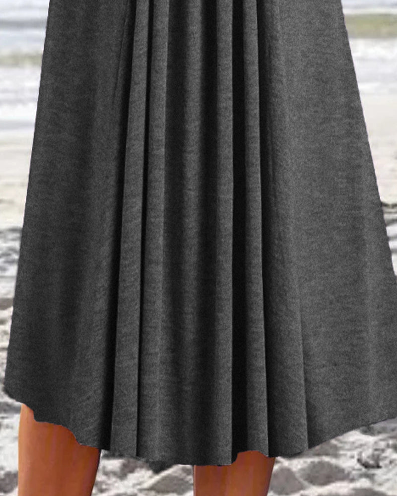 Round neck half sleeve dress