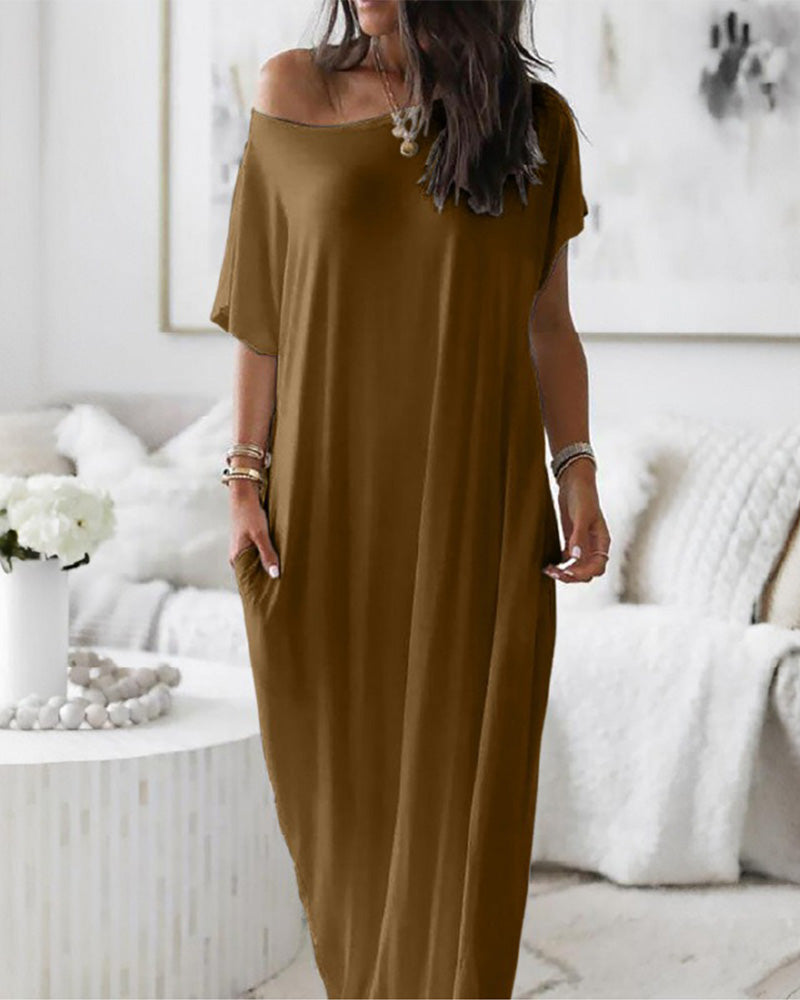 Batwing Sleeve Off Shoulder Maxi Dress 4