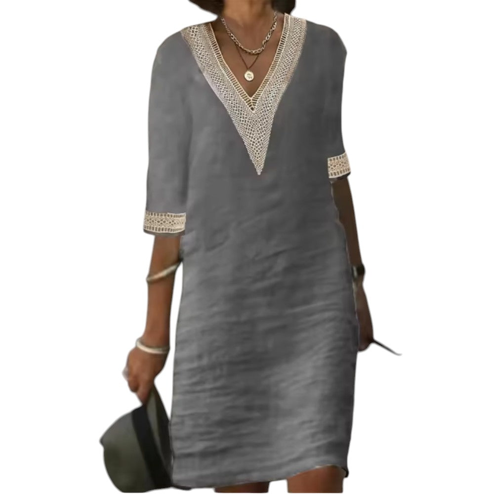 Celestine | Elegant Midi Dress Grey