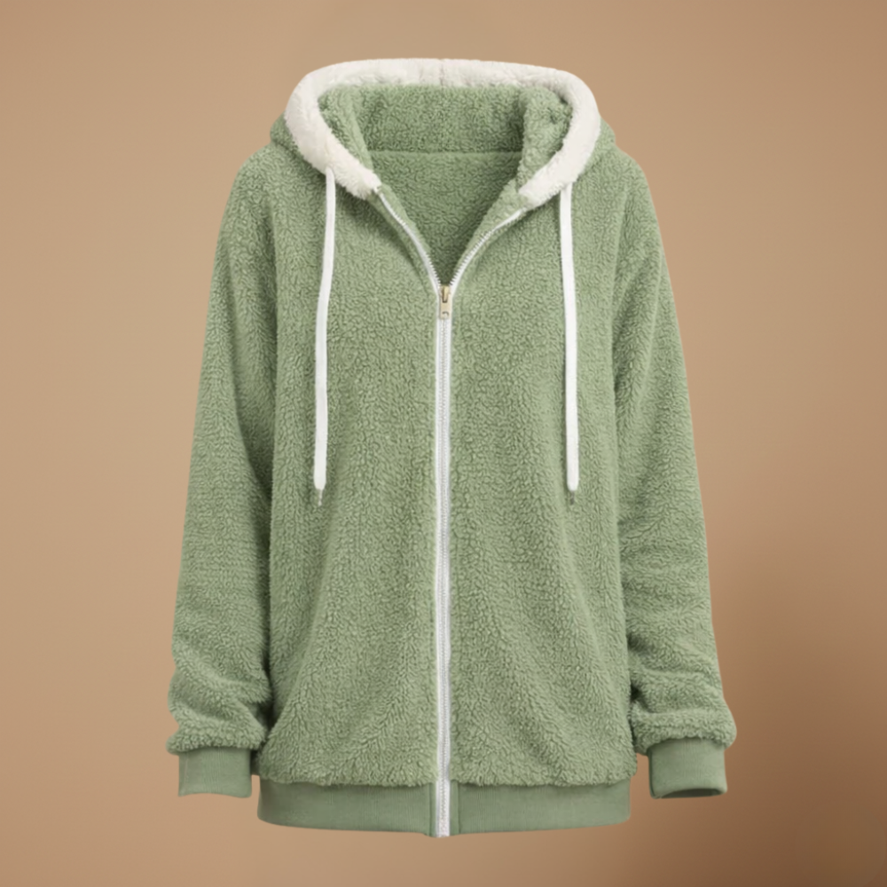 Women's Loose-Fit Fleece Hooded Jacket