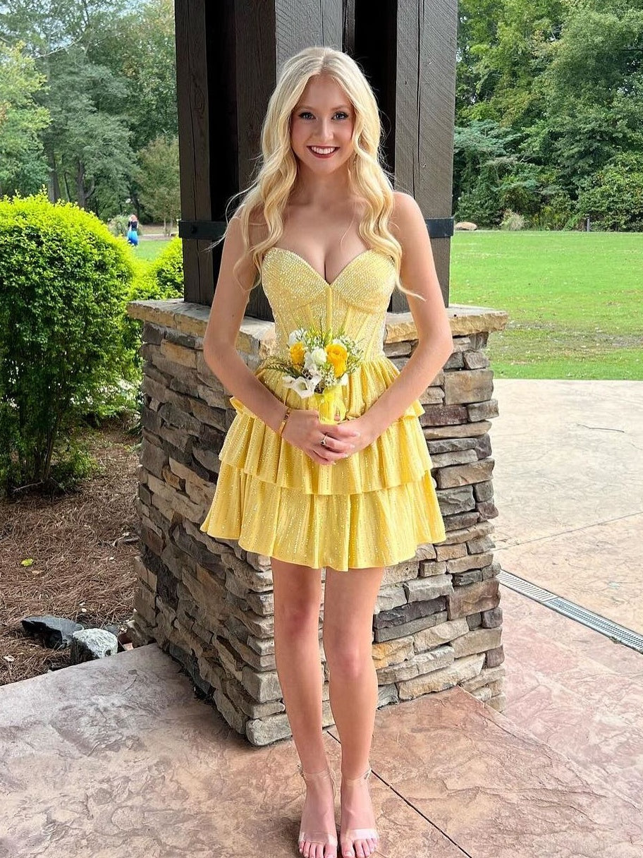 Sparkly A Line Sweetheart Royal Blue Short Homecoming Dress with Beading