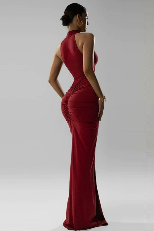 Ruched BackZip Party Dress