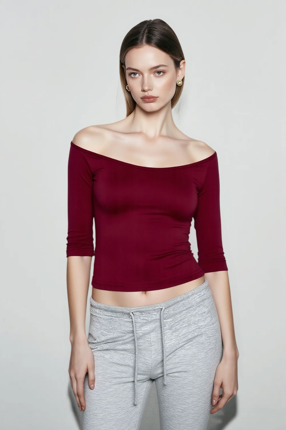Deep U Neck Fitted Top