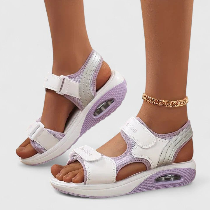 Open Toe Dual Strap Air Cushion Platform Sandals