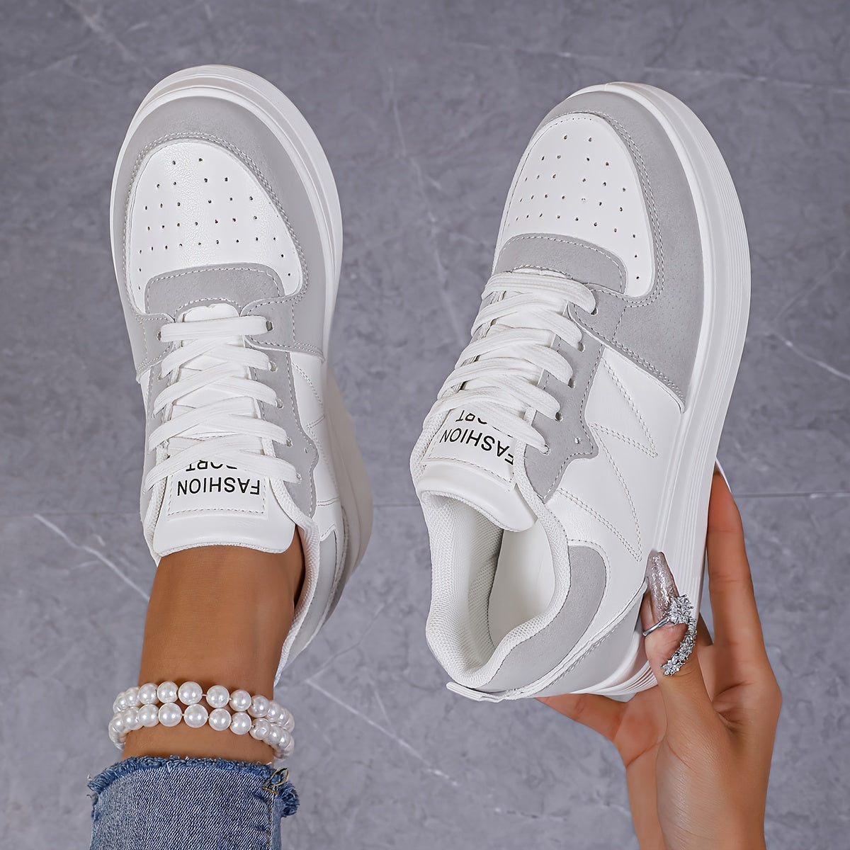 Lace Up Chunky Platform Low Top Sneakers