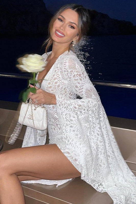 Lace V-Neck Sleeveless Bodycon Mini Dress