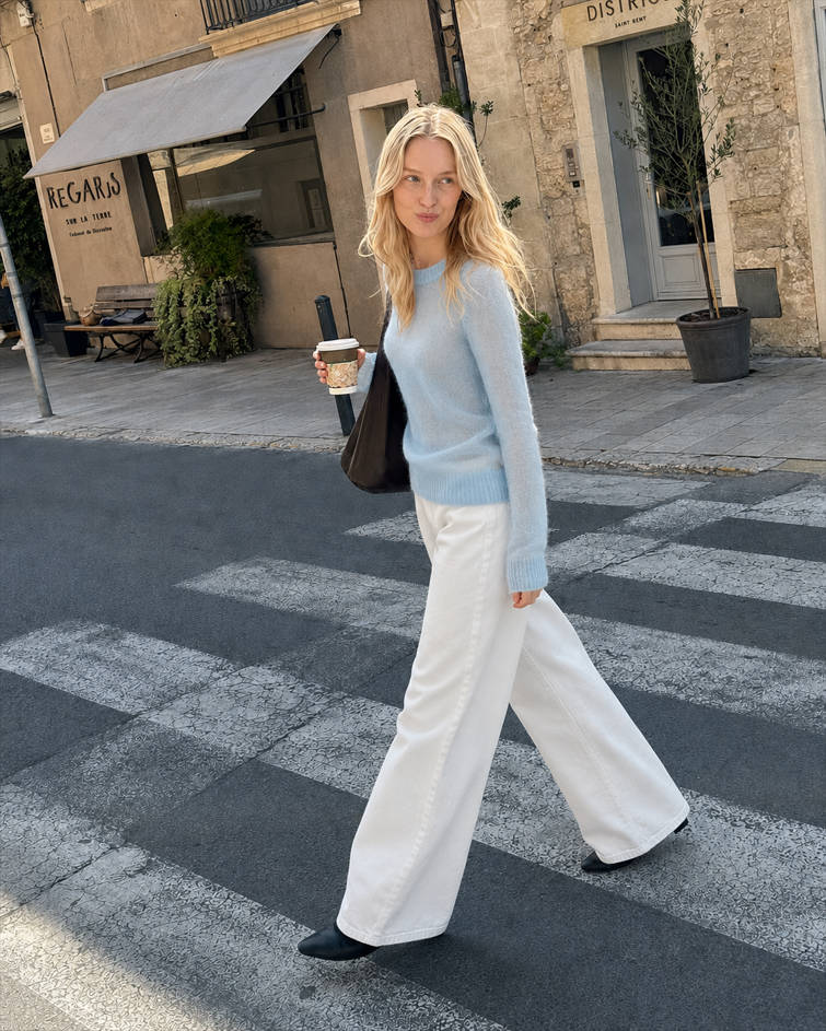 Mohair Round Neck Knit Top
