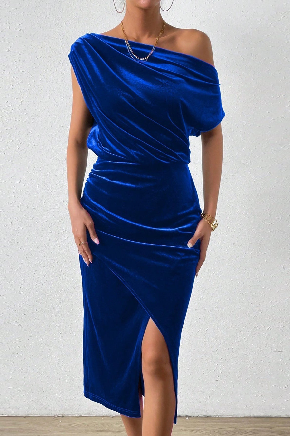 Tulle V-Neck Ruffle High Low Midi Dress