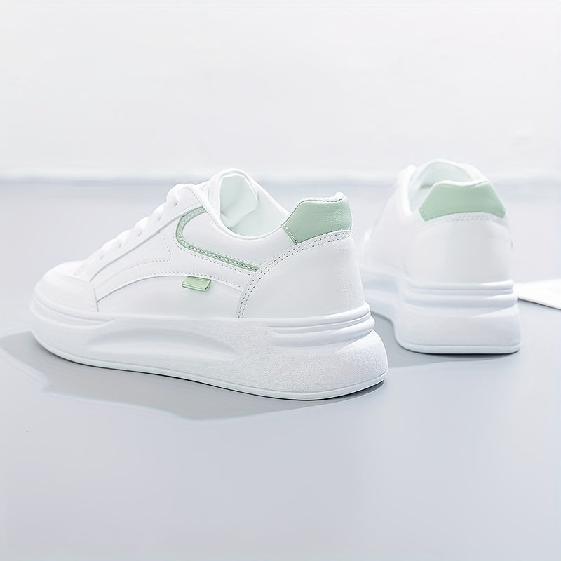 Lace Up Round Toe Low Top Platform Sneakers