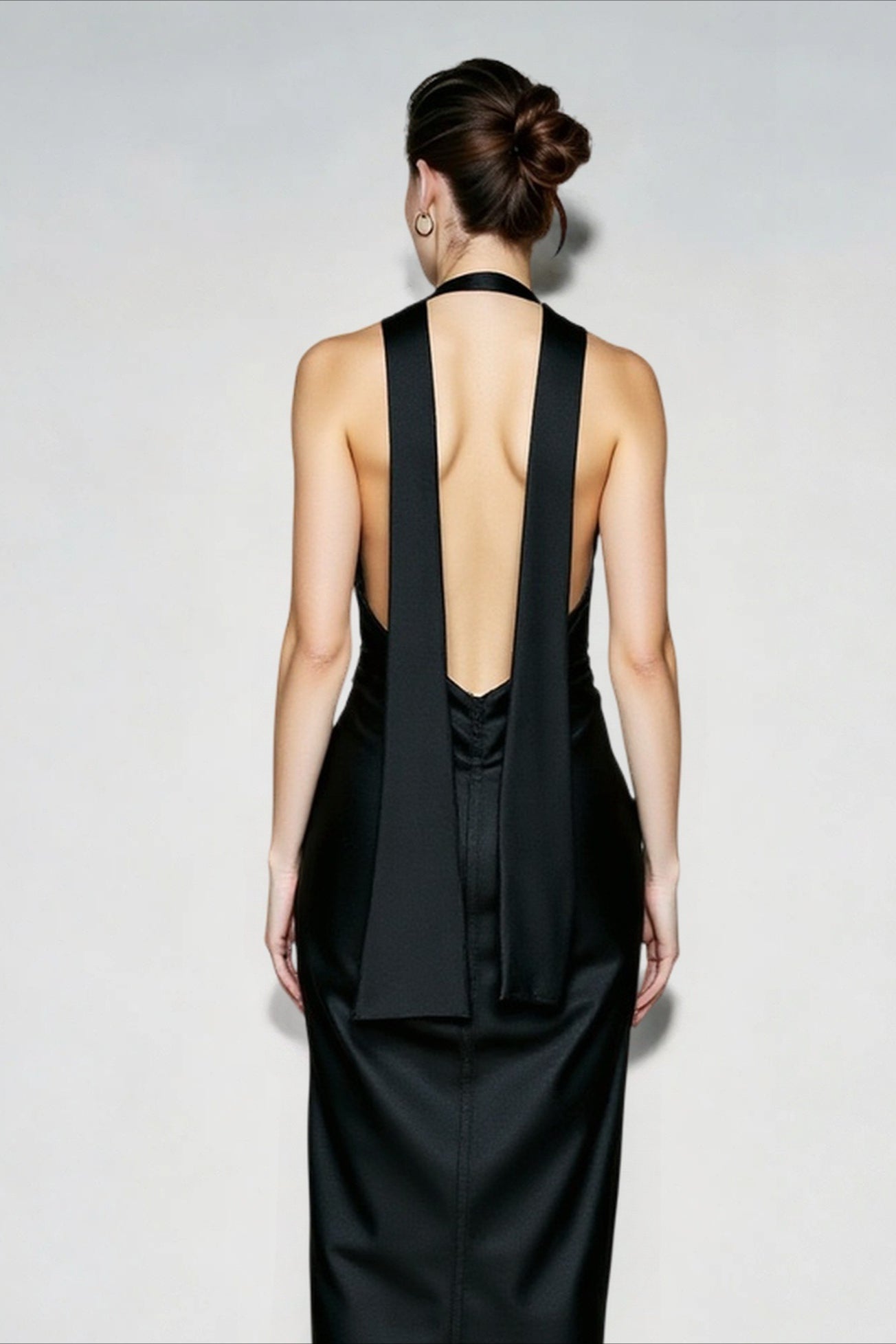 Deep V-Neck Halter Party Dress