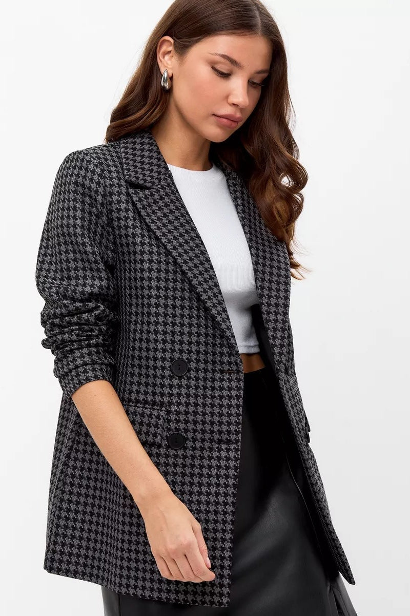 Tweed Houndstooth Blazer