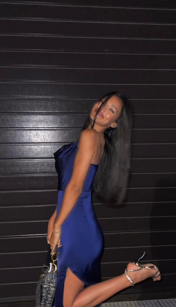 Blue Prom Dress Evening Dress With Slit