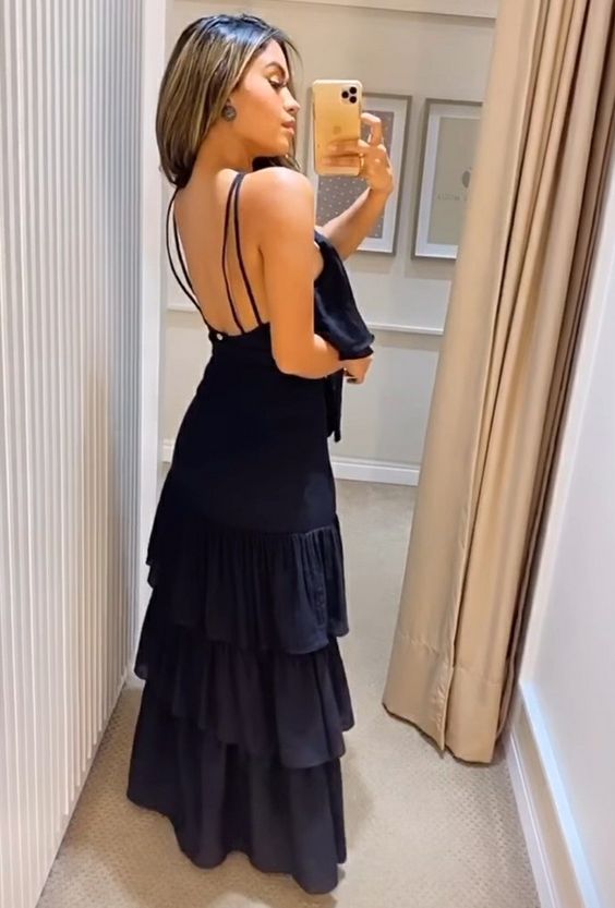 Dark Navy Long Prom Dress,Party Dress