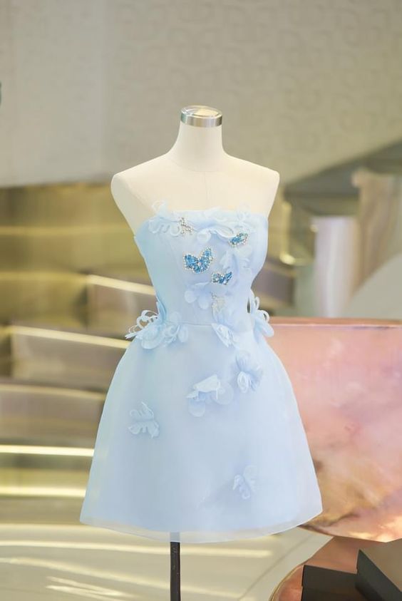 Blue Homecoming Dress Blue Short Prom Dress